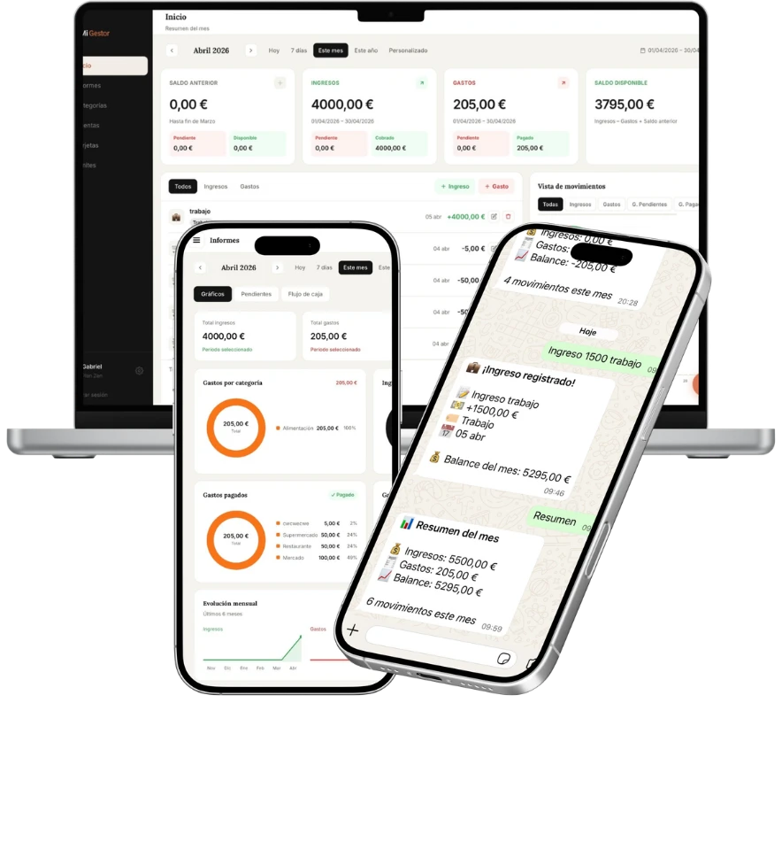 Mi Gestor - Dashboard y WhatsApp